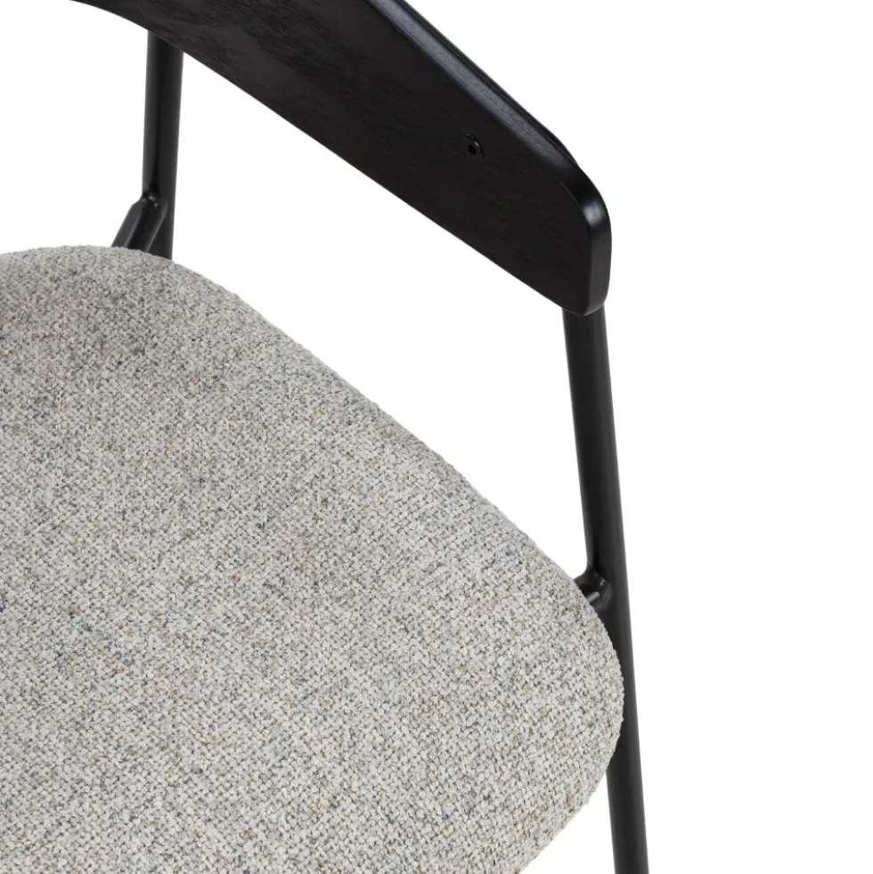 OPNA Lot de 2 fauteuils de table en tissu, bois et métal
