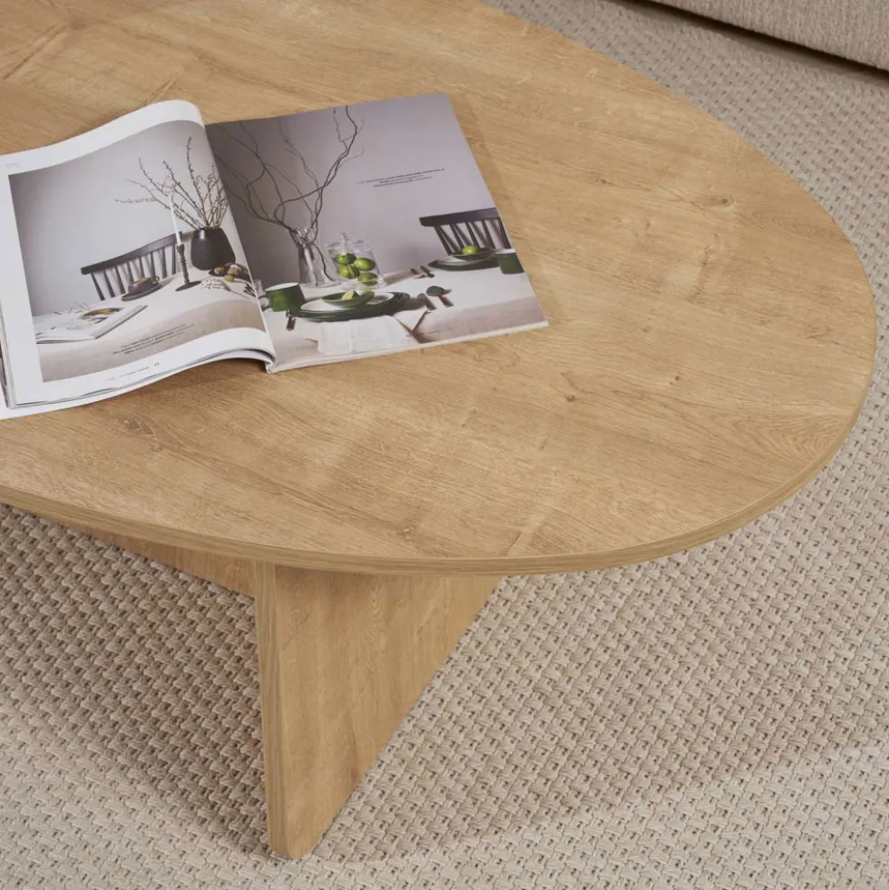 ORIS Table basse organique en bois 120x65cm