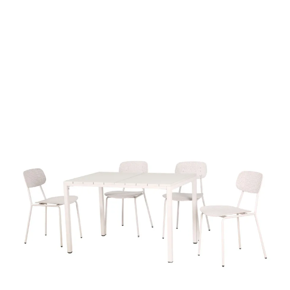 ORKA Ensemble table et chaises de jardin 4 personnes en métal