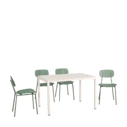 ORKA Ensemble table et chaises de jardin 4 personnes en métal