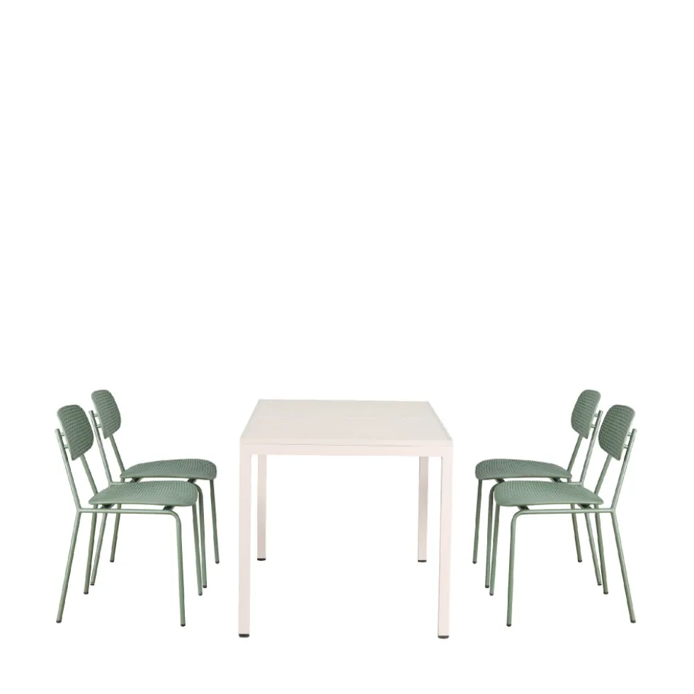 ORKA Ensemble table et chaises de jardin 4 personnes en métal