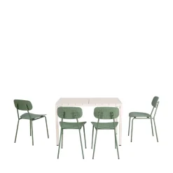 ORKA Ensemble table et chaises de jardin 4 personnes en métal
