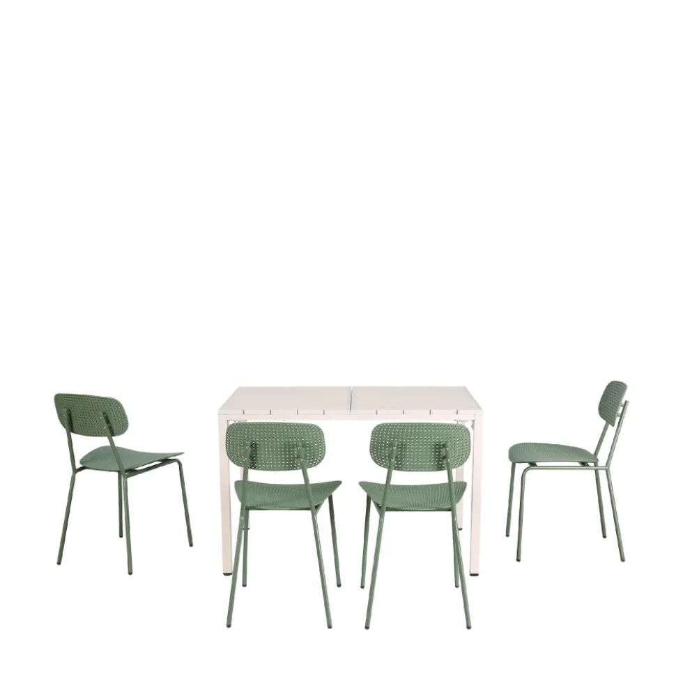 ORKA Ensemble table et chaises de jardin 4 personnes en métal