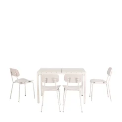 ORKA Ensemble table et chaises de jardin 4 personnes en métal