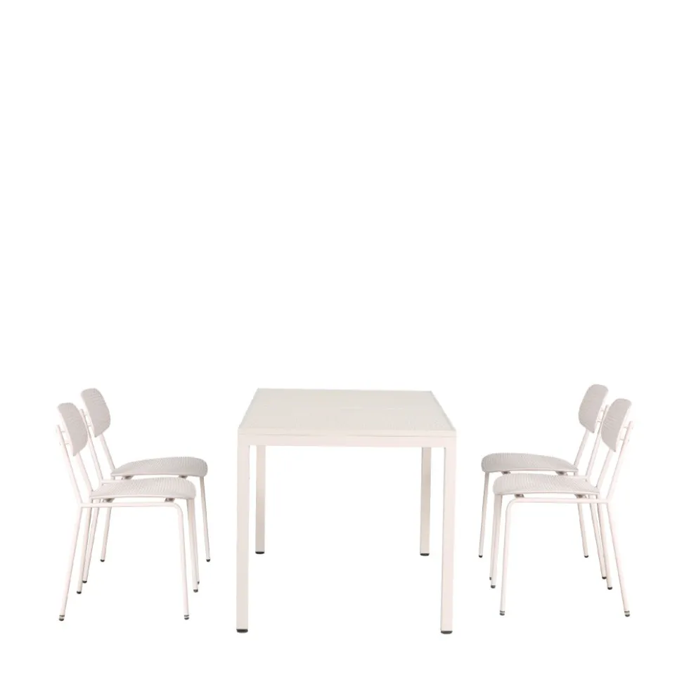 ORKA Ensemble table et chaises de jardin 4 personnes en métal