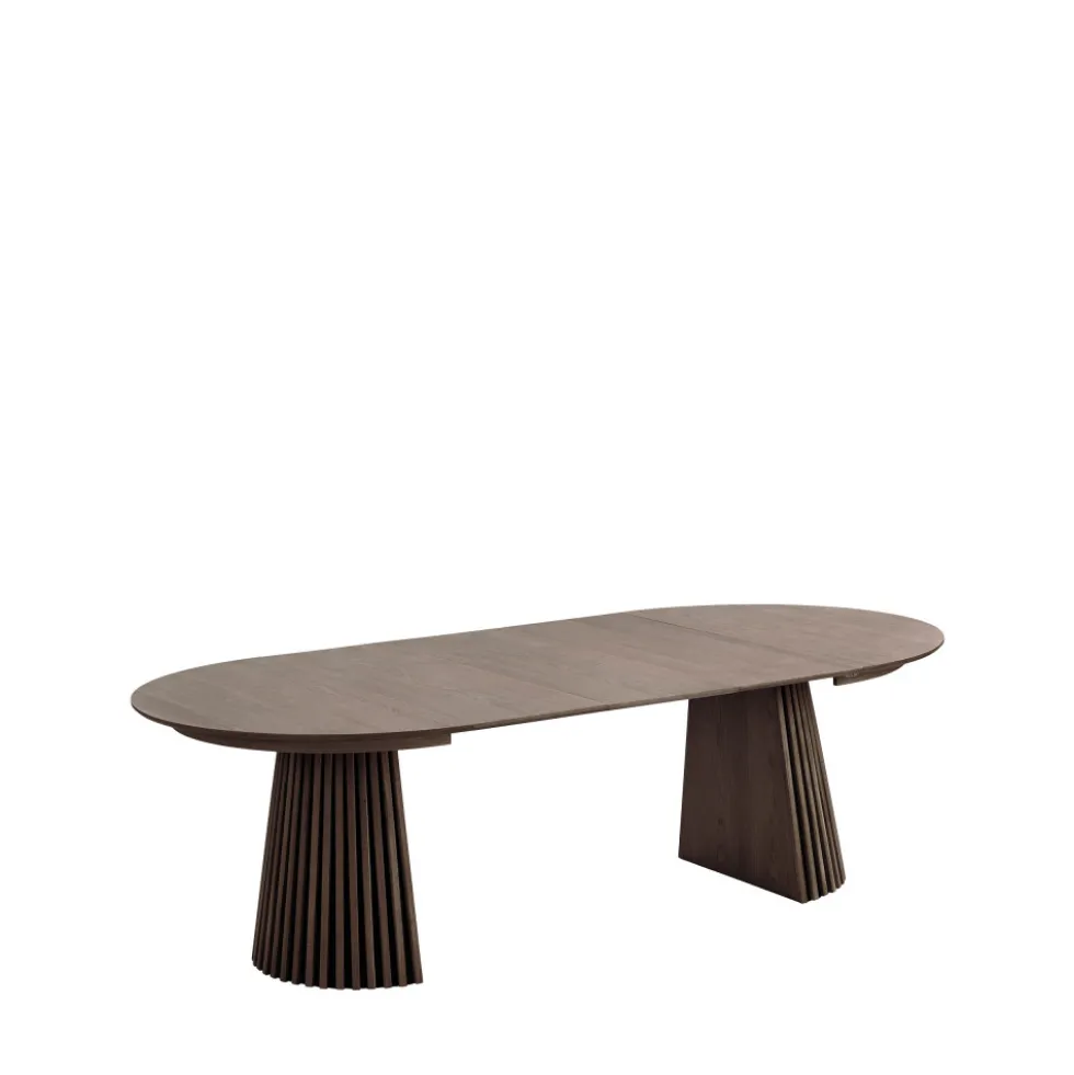 OSAKA Table à manger extensible 4 à 10 personnes 120-240x120cm en bois