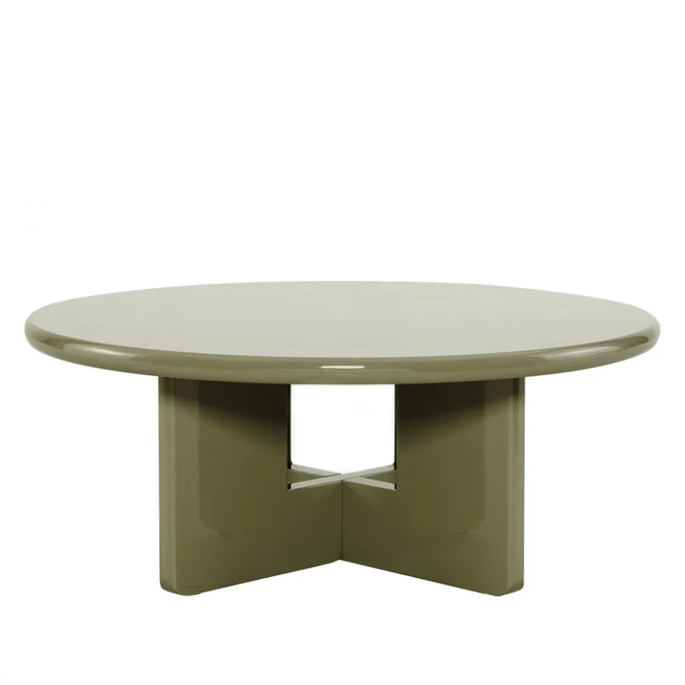 PALOMA Table basse ronde en bois laqué ø80cm