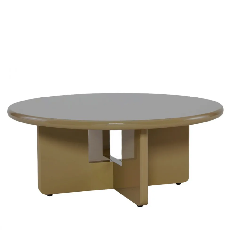 PALOMA Table basse ronde en bois laqué ø80cm
