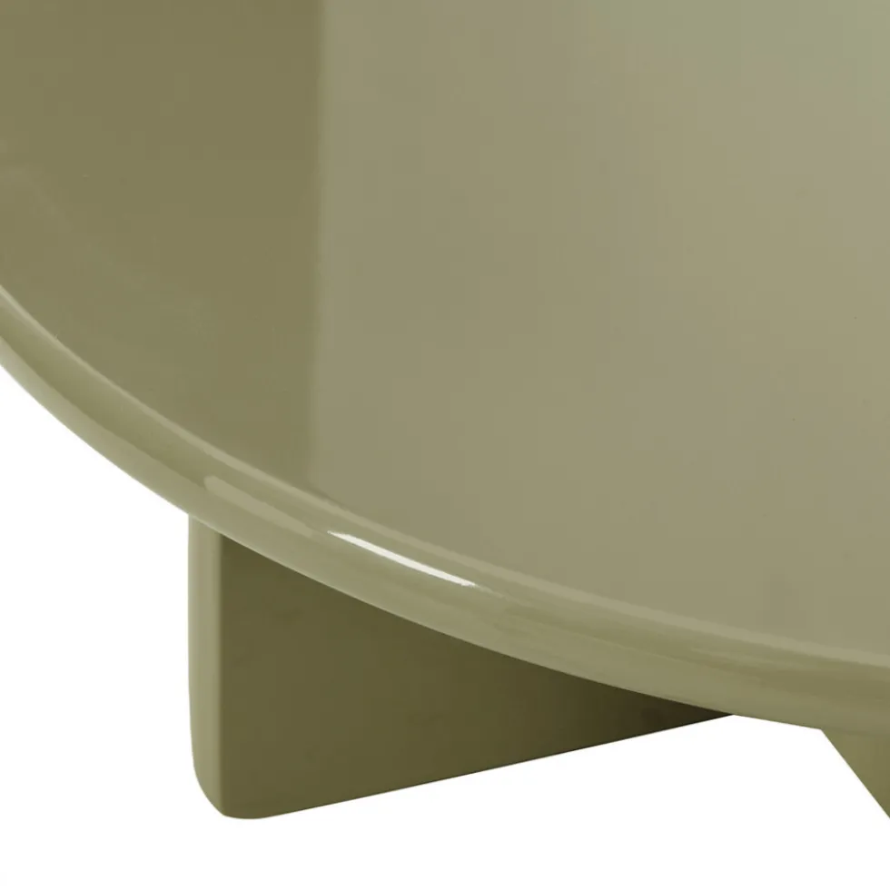PALOMA Table basse ronde en bois laqué ø80cm