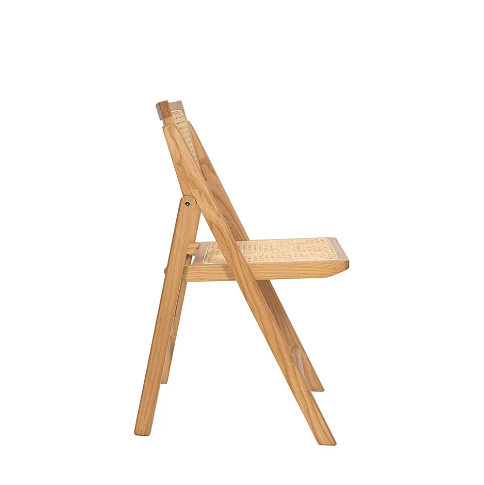 PAULA Chaise pliante en cannage et bois
