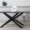 PIAZZA Table à manger 8 personnes en bois et métal