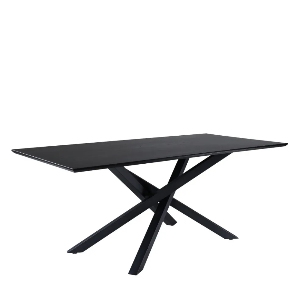 PIAZZA Table à manger 8 personnes en bois et métal