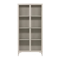 PIRING Vaisselier 2 portes en verre et métal H190cm