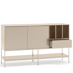 PLATT Buffet 2 portes en bois et métal L166 cm