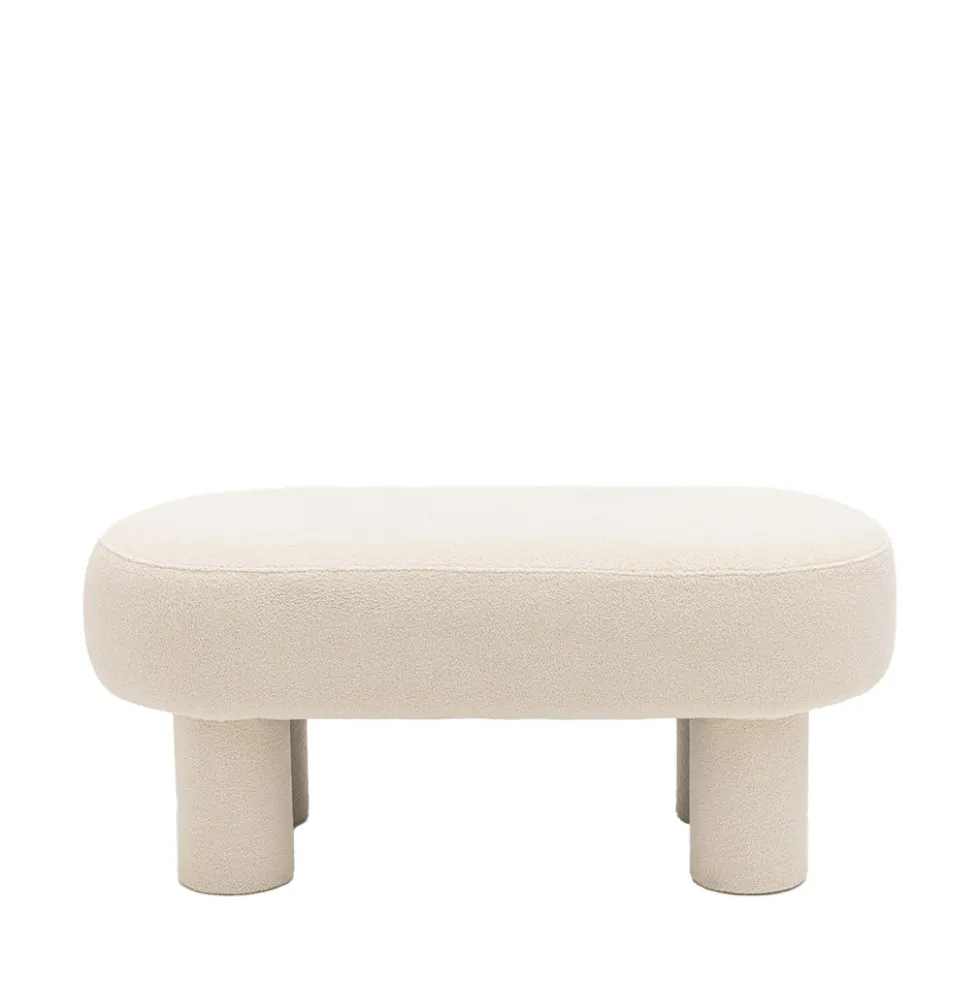 PLOOM Banc arrondi en tissu bouclette L105cm