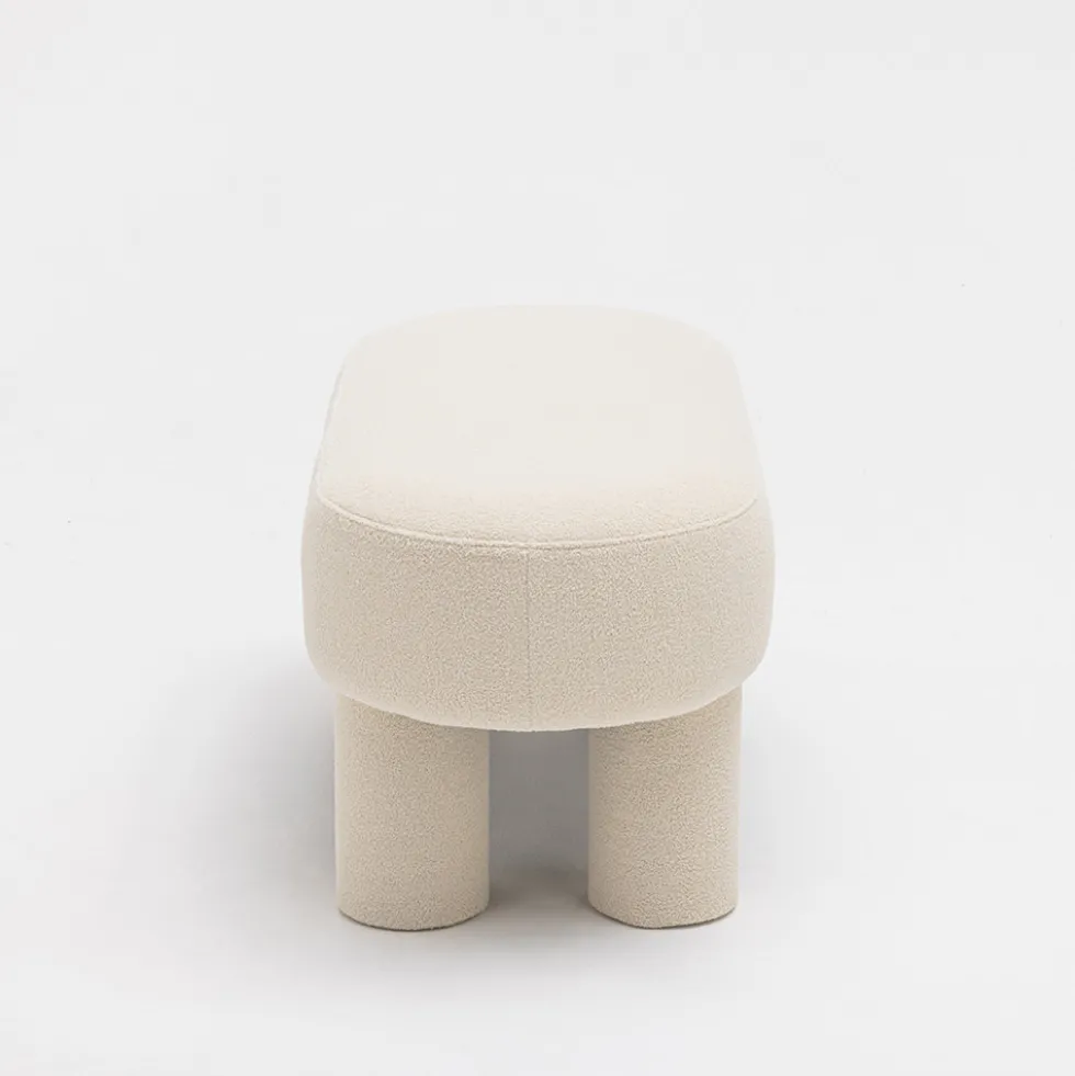 PLOOM Banc arrondi en tissu bouclette L105cm