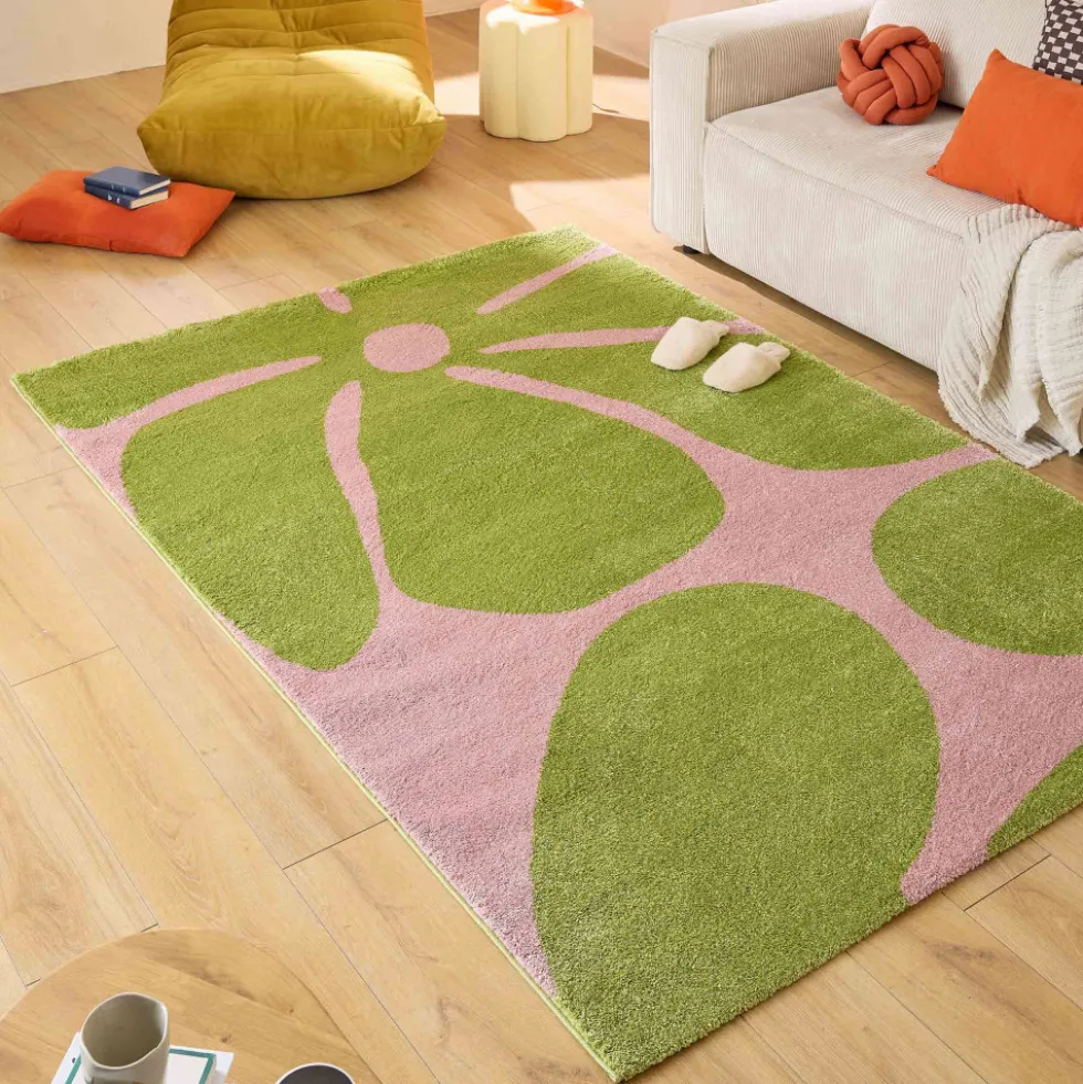 POP Tapis vintage à motif floral