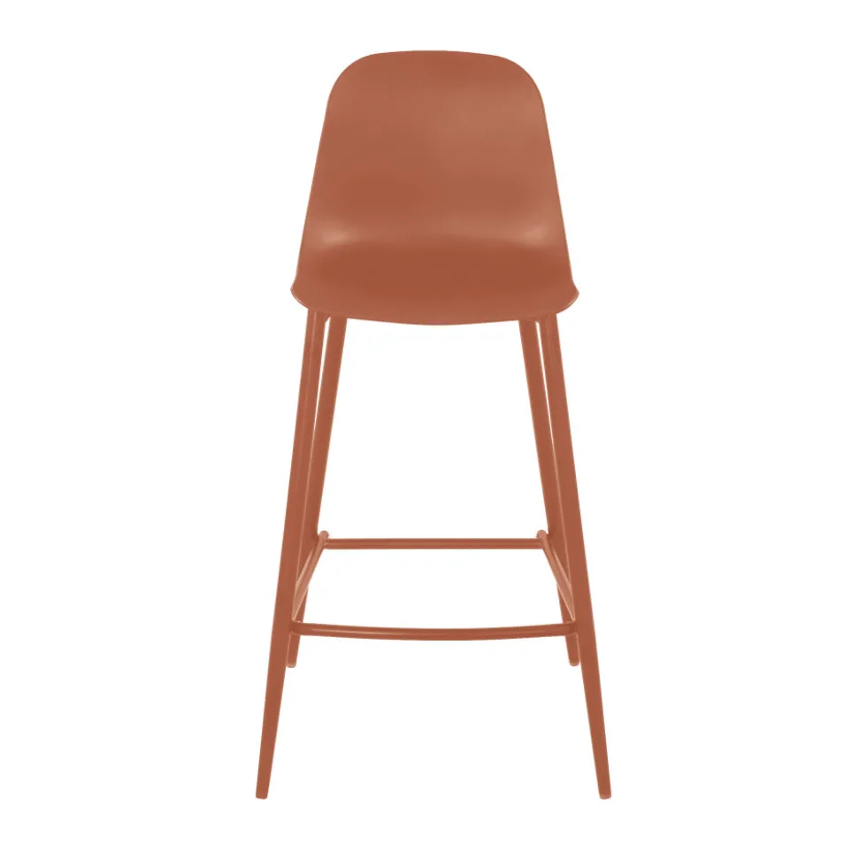 PORTLAND Lot de 4 tabourets de bar intérieur et extérieur en plastique et métal H65cm
