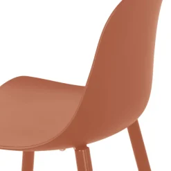 PORTLAND Lot de 4 tabourets de bar intérieur et extérieur en plastique et métal H65cm