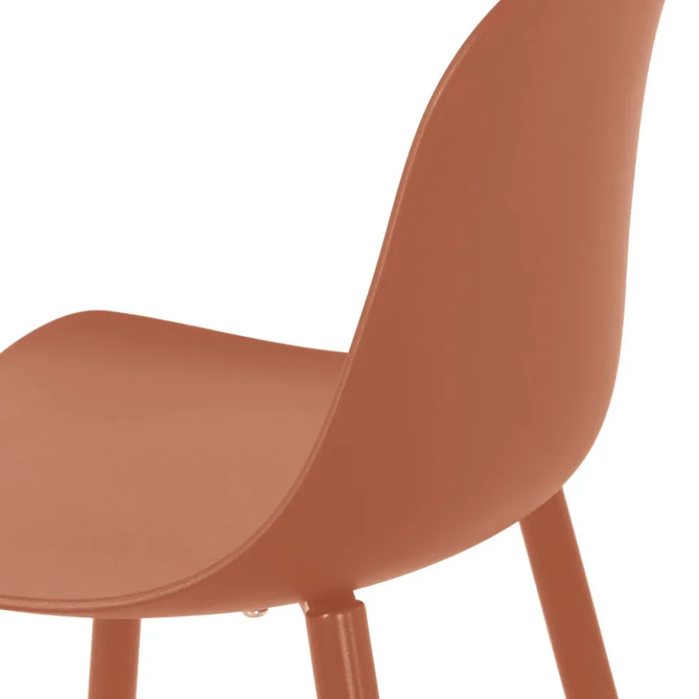 PORTLAND Lot de 4 tabourets de bar intérieur et extérieur en plastique et métal H65cm