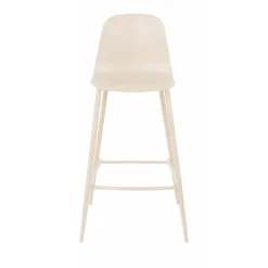 PORTLAND Lot de 4 tabourets de bar intérieur et extérieur en plastique et métal H65cm