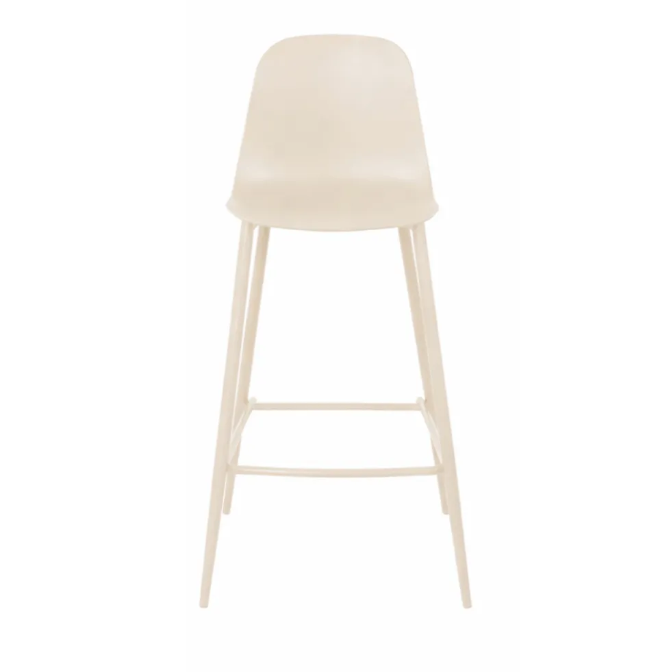 PORTLAND Lot de 4 tabourets de bar intérieur et extérieur en plastique et métal H65cm