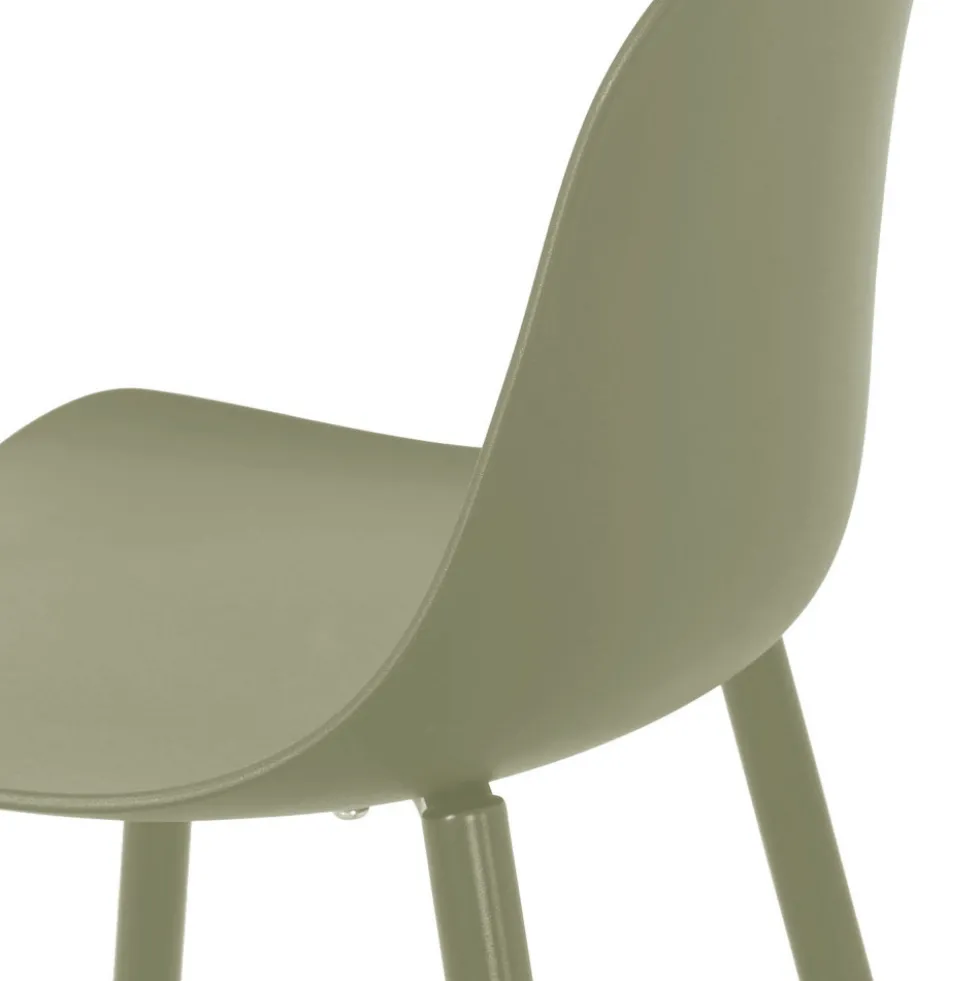 PORTLAND Lot de 4 tabourets de bar intérieur et extérieur en plastique et métal H65cm