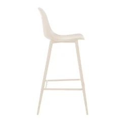 PORTLAND Lot de 4 tabourets de bar intérieur et extérieur en plastique et métal H65cm