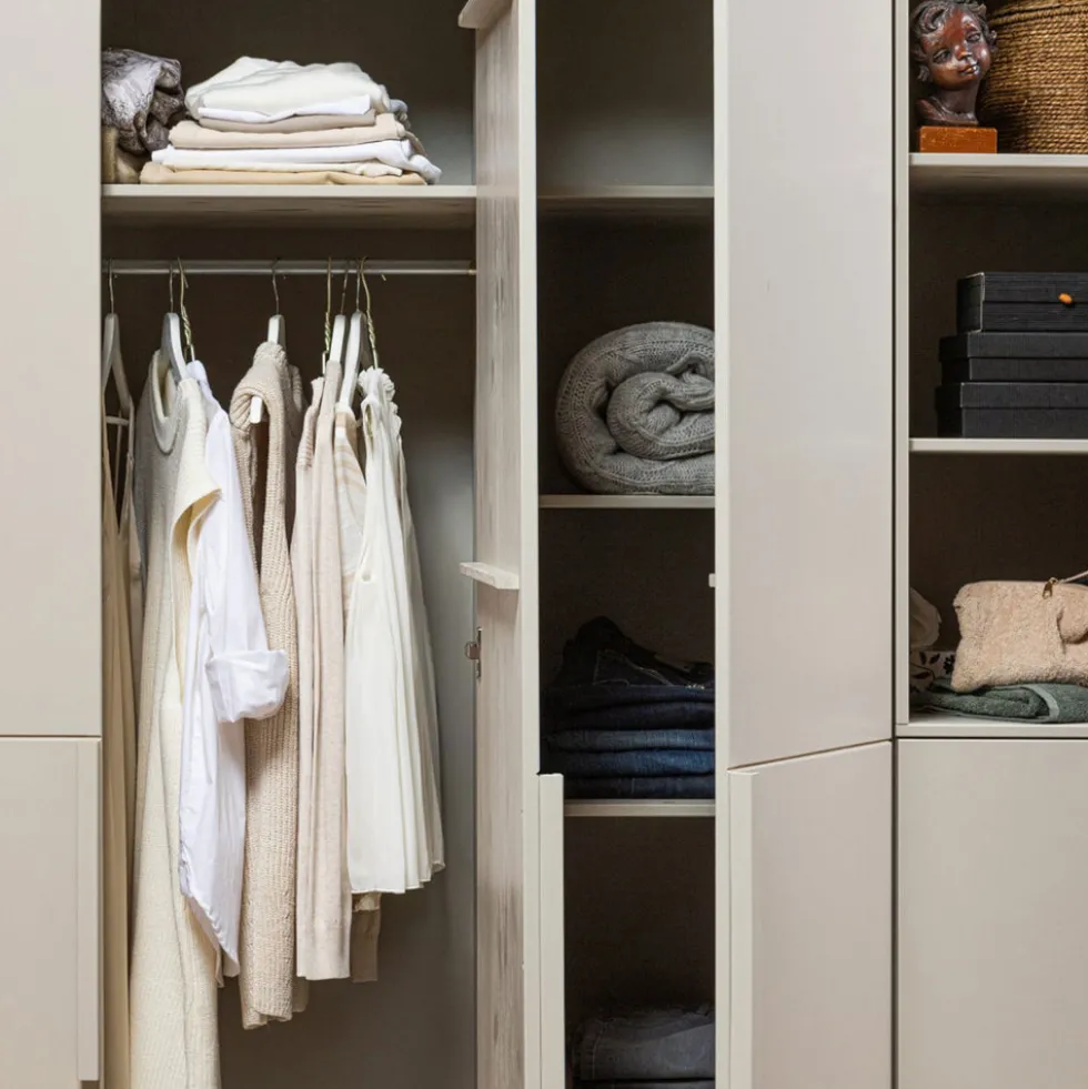PURE Armoire 3 portes en bois H215cm