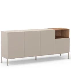 QUENOR Buffet 4 portes en bois et métal L180cm