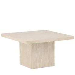 QVART Table basse carrée effet travertin 80x80cm