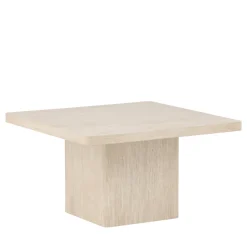 QVART Table basse carrée effet travertin 80x80cm