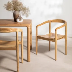 RADEN Lot de 2 fauteuils de table en teck