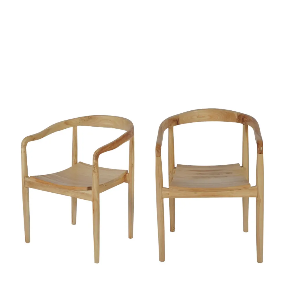RADEN Lot de 2 fauteuils de table en teck