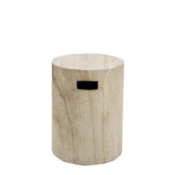 RADOM Tabouret effet travertin ø35cm