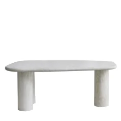RHODES Table à manger 6 personnes en effet travertin