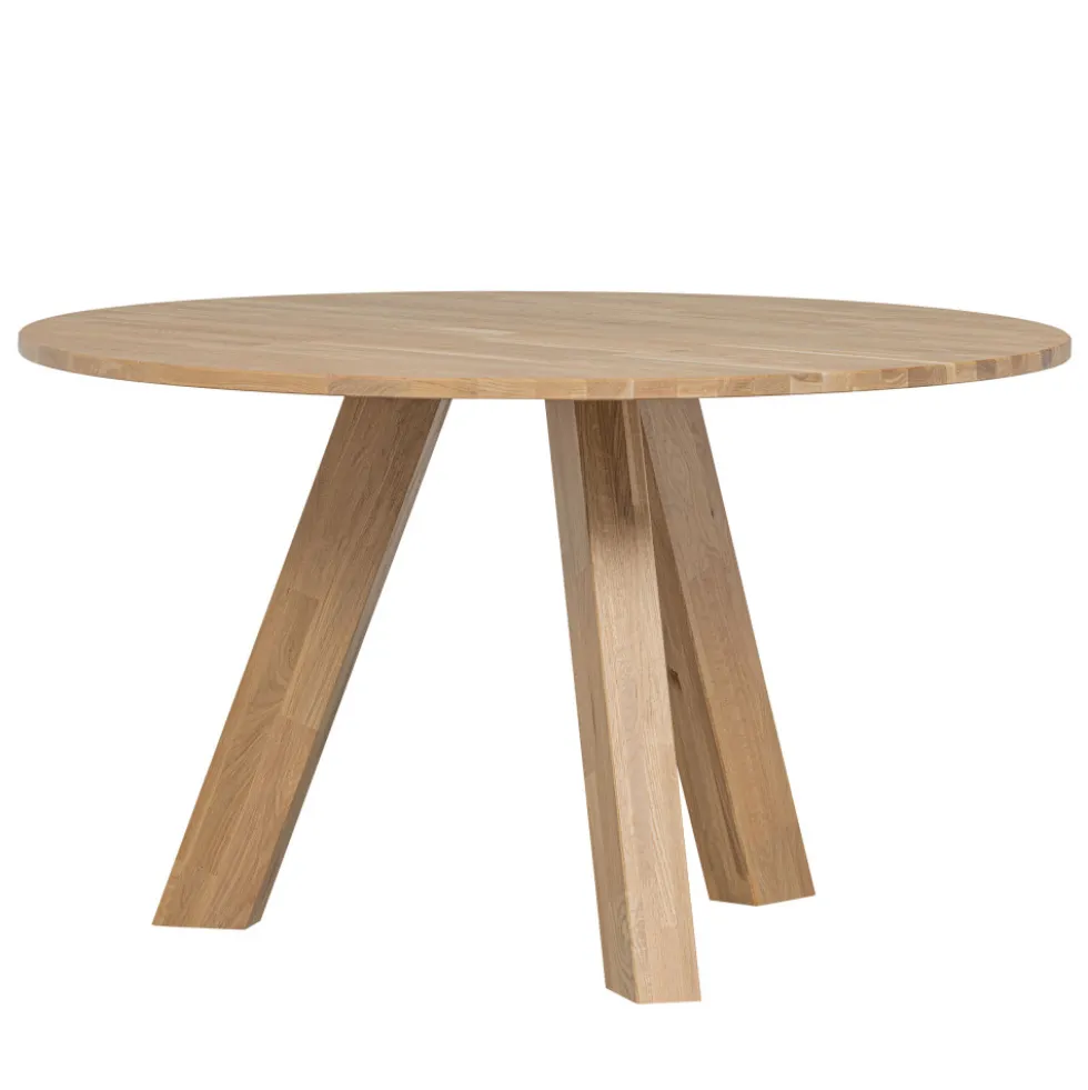 RHONDA Table à manger 4 personnes ronde en bois
