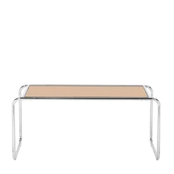 RIKA Table basse en verre pieds chrome