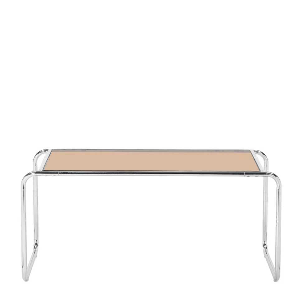 RIKA Table basse en verre pieds chrome
