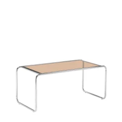 RIKA Table basse en verre pieds chrome