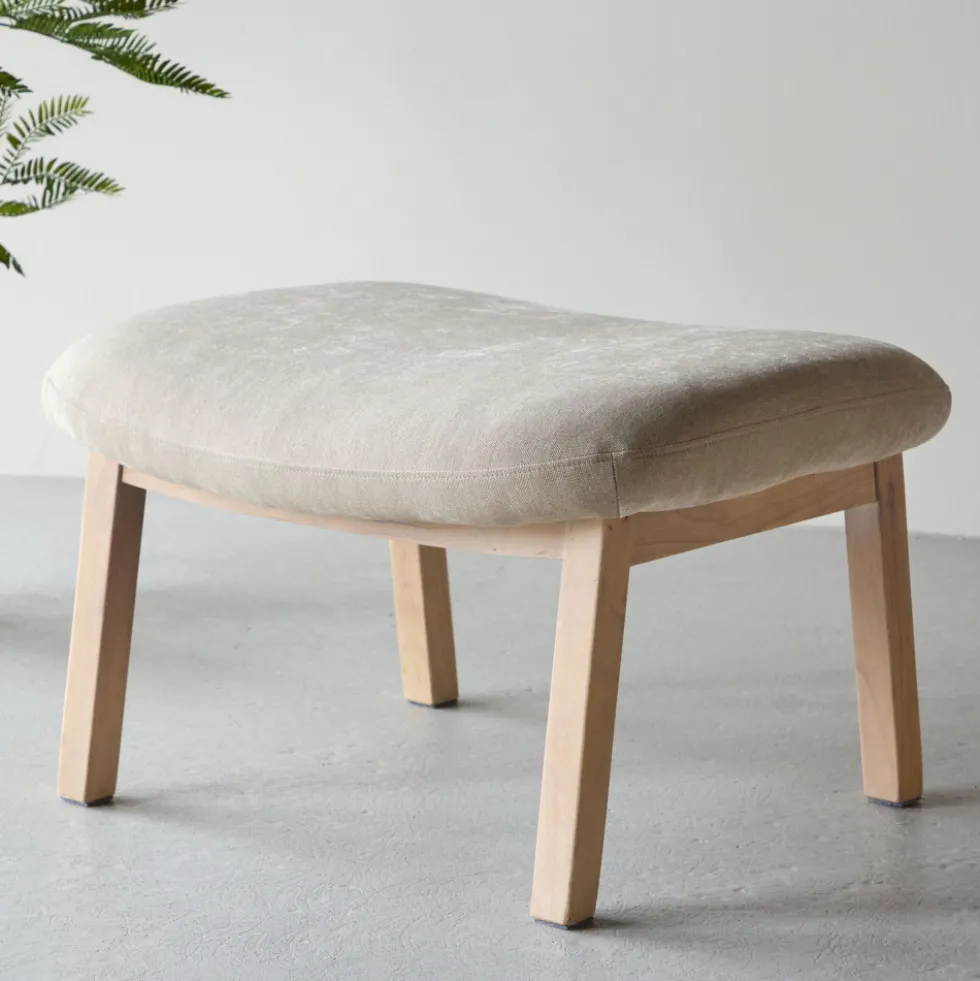 RILE Repose-pieds en tissu et bois