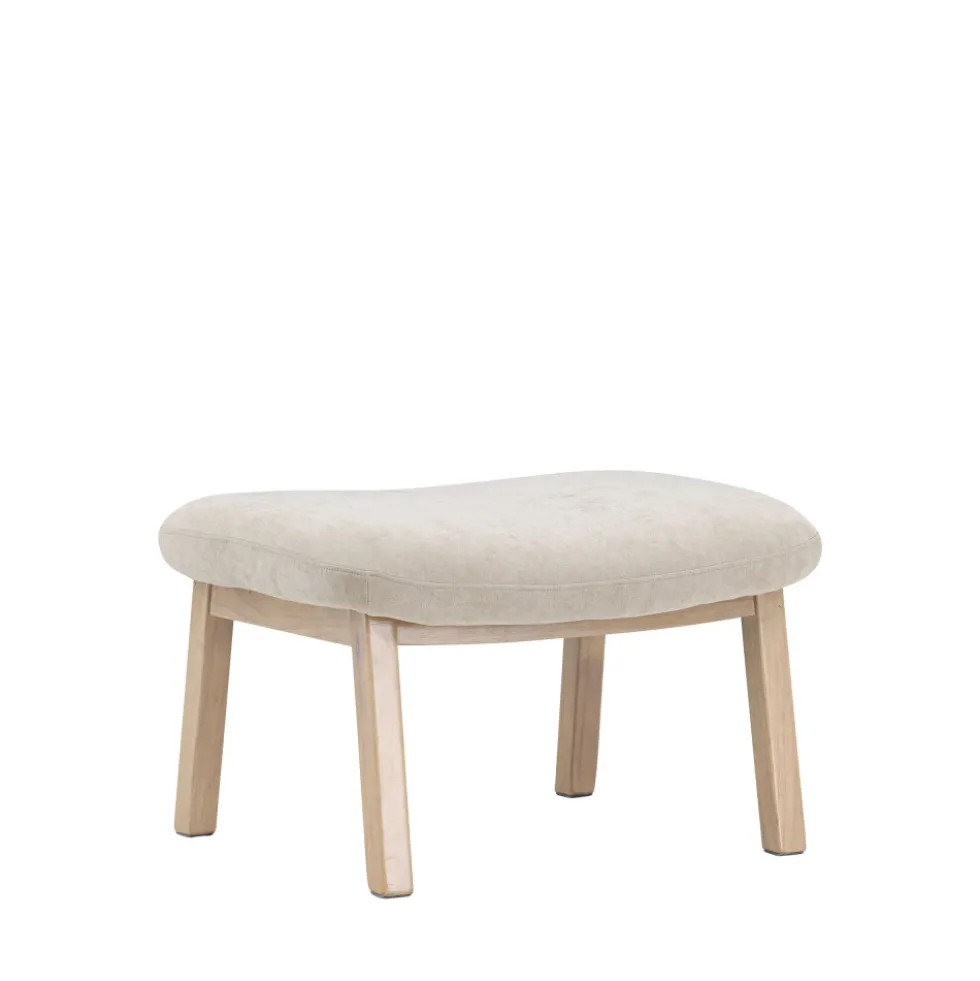 RILE Repose-pieds en tissu et bois