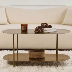 RILO Table basse ovale en métal 100x51cm