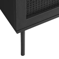 RINTO Buffet 3 portes en bois et métal L140cm