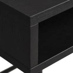 RINTO Bureau 1 tiroir 1 niche en bois et métal L120cm