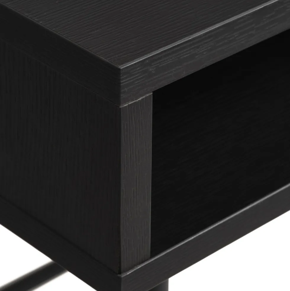 RINTO Bureau 1 tiroir 1 niche en bois et métal L120cm