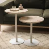 RITO Table d'appoint en métal et travertin ø35cm