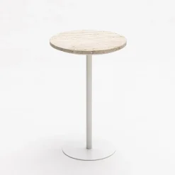 RITO Table d'appoint en métal et travertin ø35cm