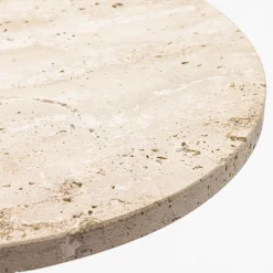 RITO Table d'appoint en métal et travertin ø35cm