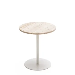 RITO Table d'appoint en métal et travertin ø40cm